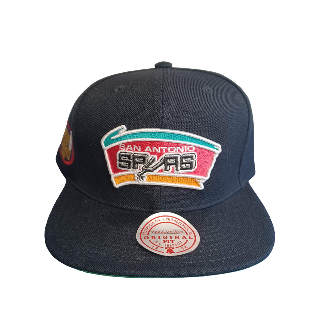 Mitchell & Ness Black San Antonio Spurs NBA Finals HWC Top Shot Snapback Cap NWT